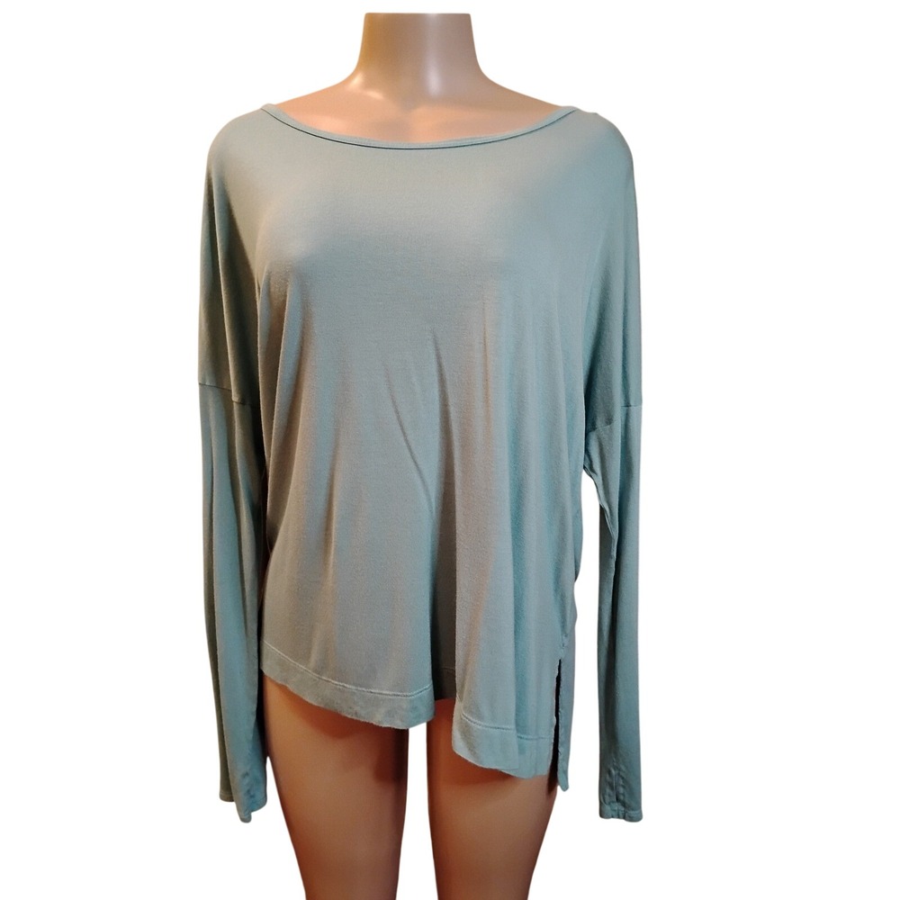 BCG Sage Green Micromodal Long Sleeve Thumbhole Athletic Top Large